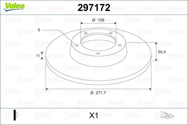 Valeo 297172 - Тормозной диск autosila-amz.com