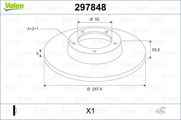 Valeo 297848 - Тормозной диск autosila-amz.com