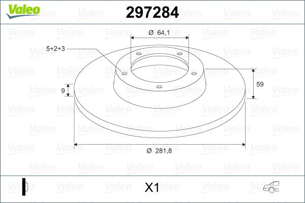 Valeo 297284 - Тормозной диск autosila-amz.com