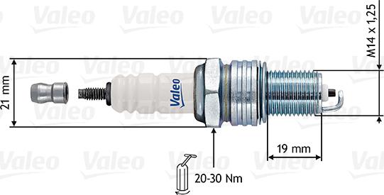 Valeo 246912 - Свеча зажигания autosila-amz.com