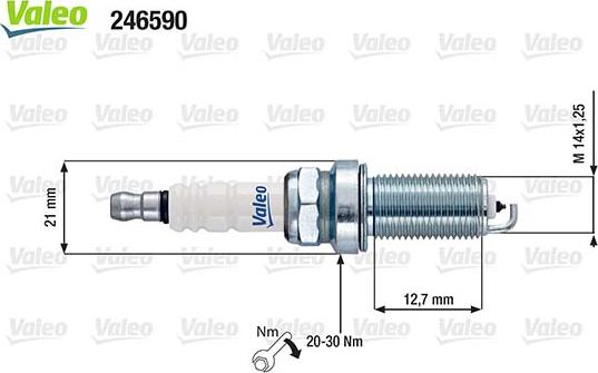 Valeo 246590 - Свеча зажигания autosila-amz.com