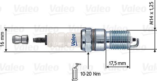 Valeo 246893 - Свеча зажигания autosila-amz.com