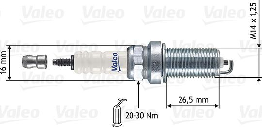 Valeo 246865 - Свеча зажигания autosila-amz.com