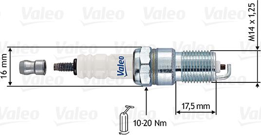 Valeo 246883 - Свеча зажигания autosila-amz.com