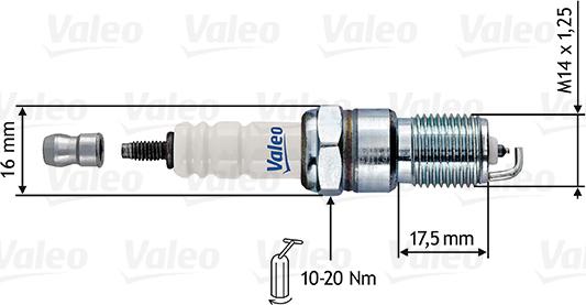 Valeo 246875 - Свеча зажигания autosila-amz.com