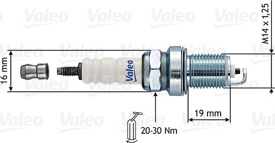 Valeo 246872 - Свеча зажигания autosila-amz.com