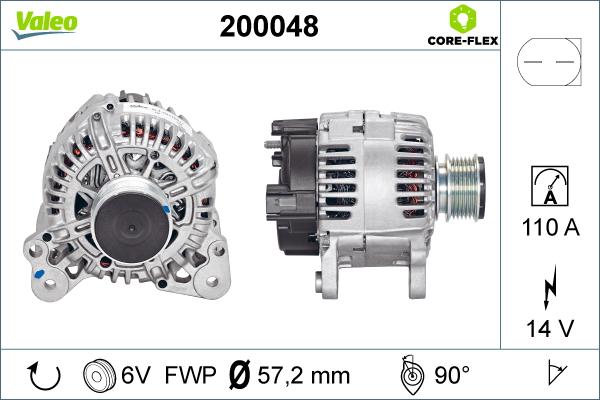 Valeo 200048 - Генератор autosila-amz.com