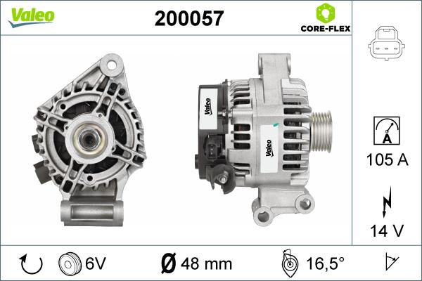 Valeo 200057 - Генератор autosila-amz.com