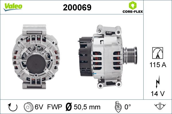 Valeo 200069 - Генератор autosila-amz.com