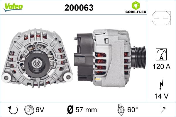 Valeo 200063 - Генератор autosila-amz.com