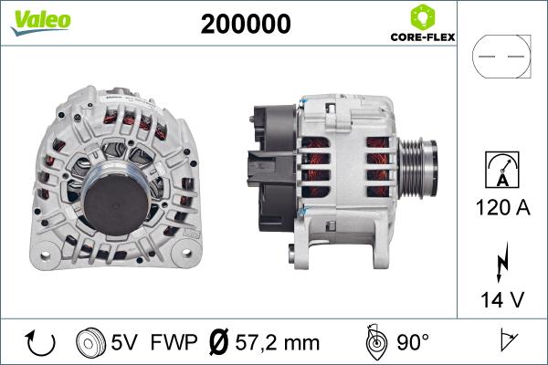 Valeo 200000 - Генератор autosila-amz.com