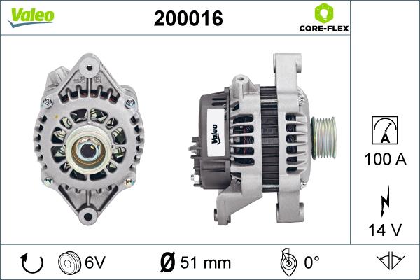 Valeo 200016 - Генератор autosila-amz.com