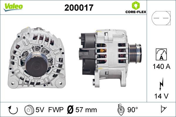 Valeo 200017 - Генератор autosila-amz.com