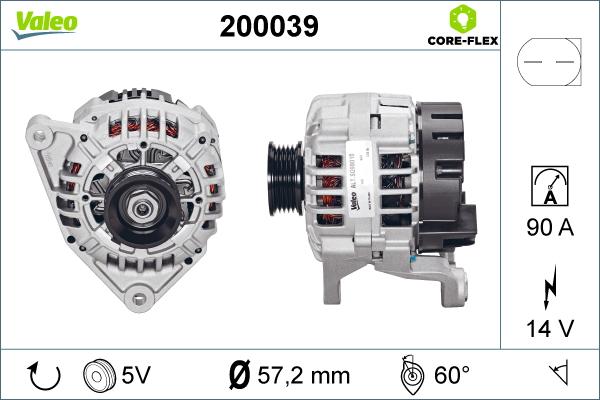 Valeo 200039 - Генератор autosila-amz.com