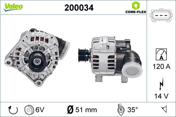 Valeo 200034 - Генератор autosila-amz.com