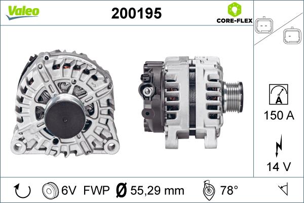 Valeo 200195 - Генератор autosila-amz.com