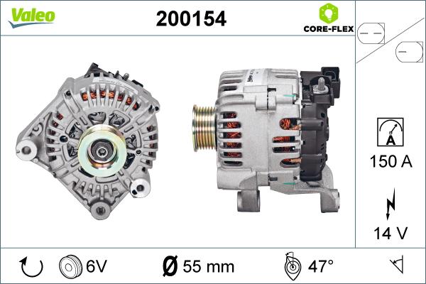 Valeo 200154 - Генератор autosila-amz.com