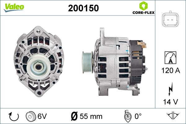 Valeo 200150 - Генератор autosila-amz.com