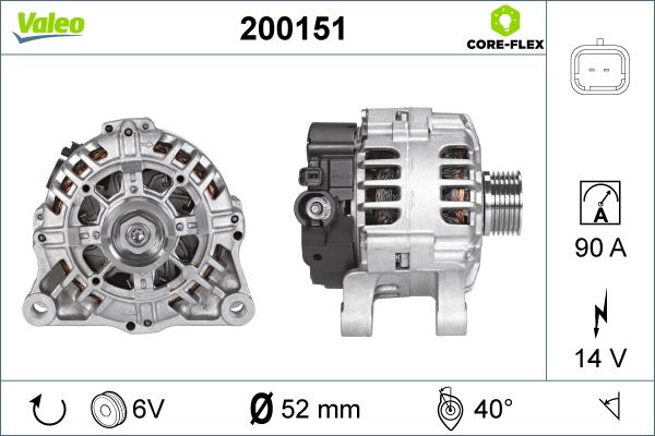 Valeo 200151 - Генератор autosila-amz.com