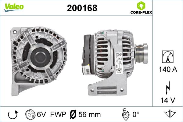 Valeo 200168 - Генератор autosila-amz.com