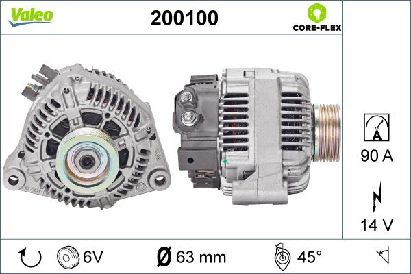 Valeo 200100 - Генератор autosila-amz.com