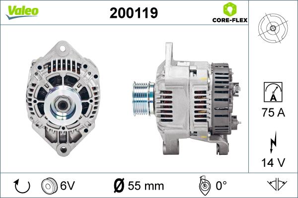 Valeo 200119 - Генератор autosila-amz.com