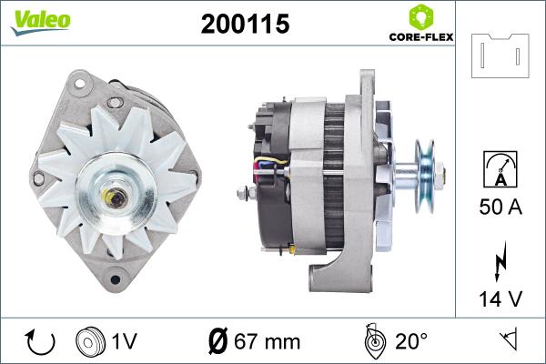 Valeo 200115 - Генератор autosila-amz.com