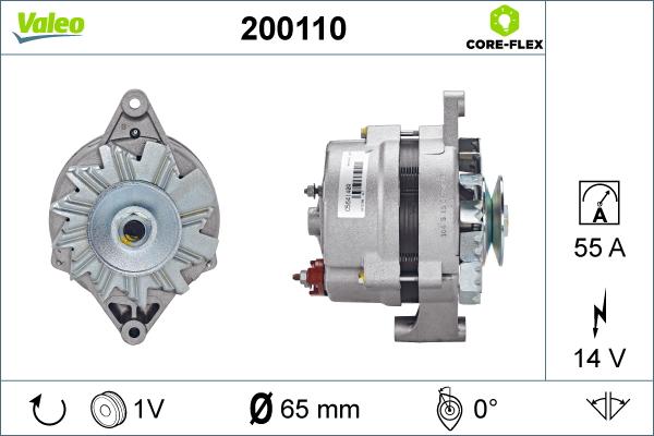 Valeo 200110 - Генератор autosila-amz.com