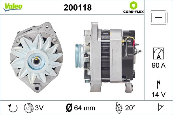 Valeo 200118 - Генератор autosila-amz.com