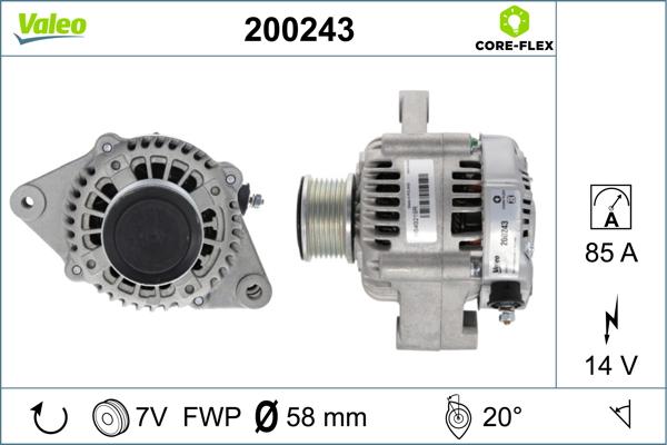 Valeo 200243 - Генератор autosila-amz.com