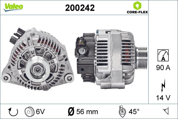 Valeo 200242 - Генератор autosila-amz.com