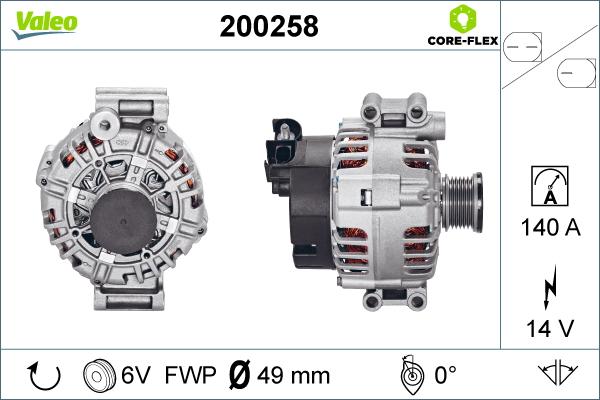 Valeo 200258 - Генератор autosila-amz.com