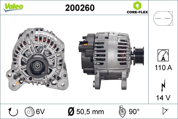 Valeo 200260 - Генератор autosila-amz.com