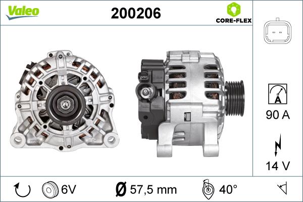 Valeo 200206 - Генератор autosila-amz.com