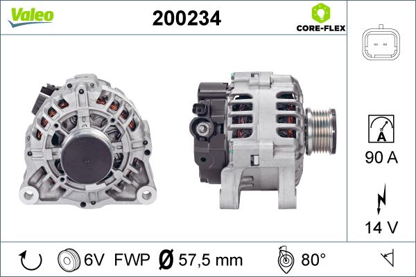 Valeo 200234 - Генератор autosila-amz.com