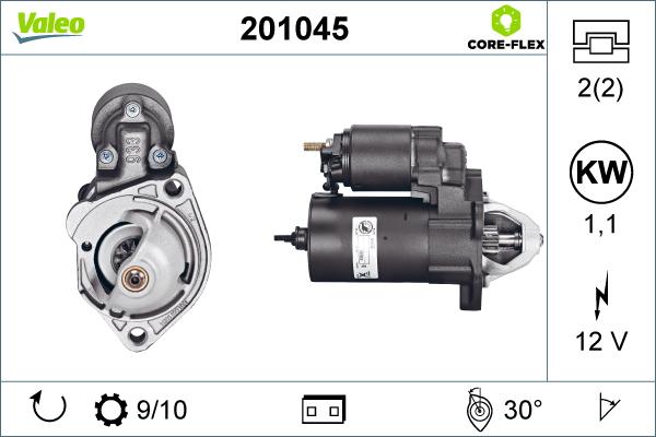 Valeo 201045 - Стартер autosila-amz.com