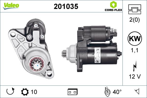 Valeo 201035 - Стартер autosila-amz.com