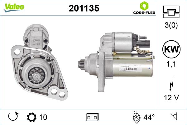 Valeo 201135 - Стартер autosila-amz.com