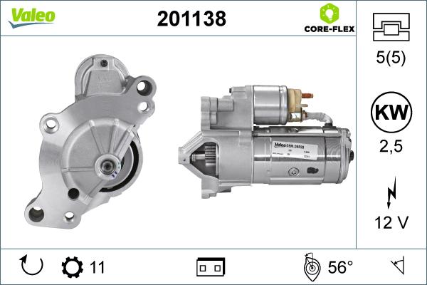 Valeo 201138 - Стартер autosila-amz.com