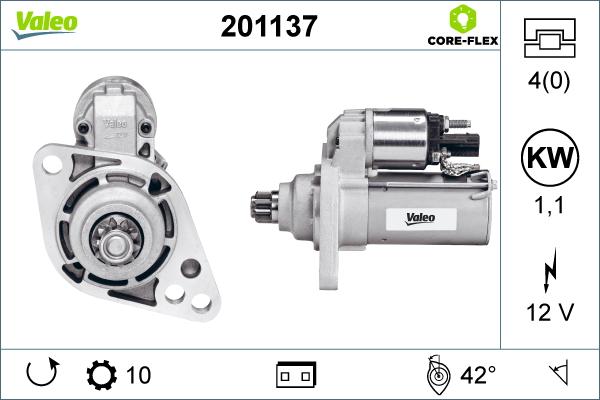 Valeo 201137 - Стартер autosila-amz.com