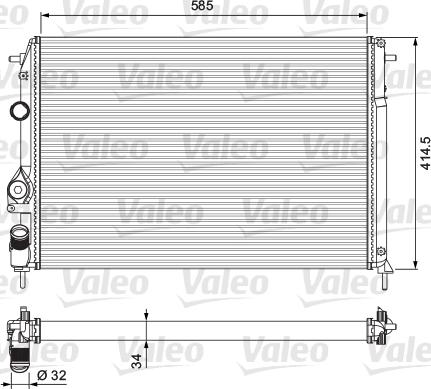 Valeo 232817 - Радиатор, охлаждение двигателя autosila-amz.com