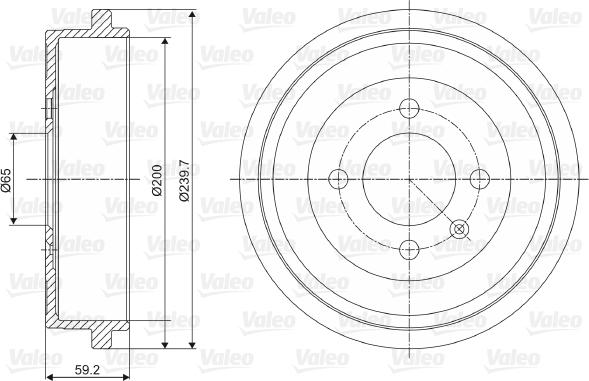 Valeo 237096 - Тормозной барабан autosila-amz.com