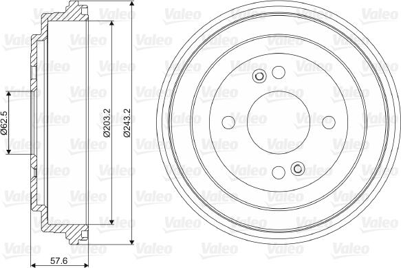 Valeo 237091 - Тормозной барабан autosila-amz.com