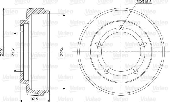 Valeo 237040 - Тормозной барабан autosila-amz.com