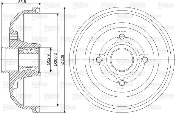 Valeo 237058 - Тормозной барабан autosila-amz.com