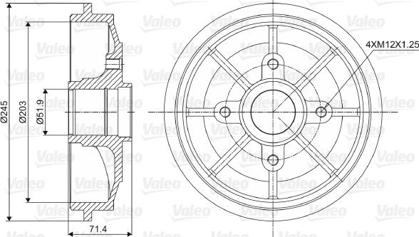 Valeo 237016 - Тормозной барабан autosila-amz.com