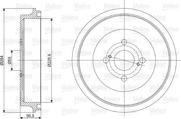 Valeo 237083 - Тормозной барабан autosila-amz.com