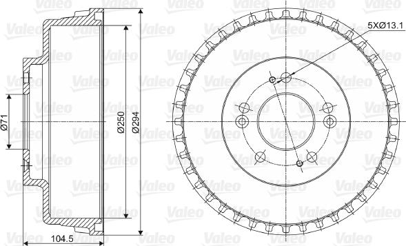 Valeo 237039 - Тормозной барабан autosila-amz.com