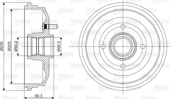 Valeo 237070 - Тормозной барабан autosila-amz.com