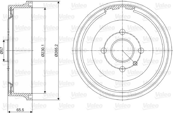 Valeo 237072 - Тормозной барабан autosila-amz.com